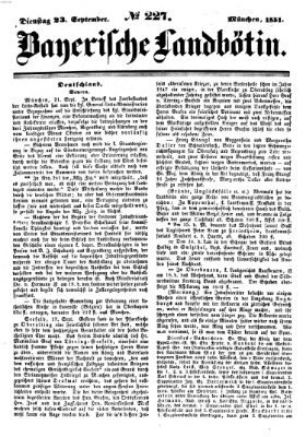 Bayerische Landbötin Dienstag 23. September 1851