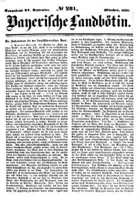 Bayerische Landbötin Samstag 27. September 1851