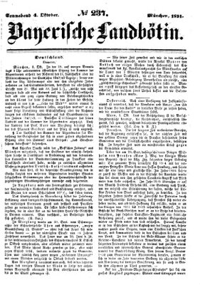 Bayerische Landbötin Samstag 4. Oktober 1851