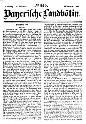 Bayerische Landbötin Sonntag 19. Oktober 1851