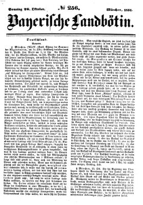 Bayerische Landbötin Sonntag 26. Oktober 1851