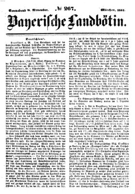 Bayerische Landbötin Samstag 8. November 1851