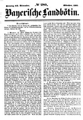 Bayerische Landbötin Sonntag 23. November 1851