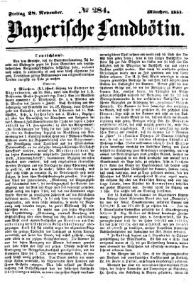 Bayerische Landbötin Freitag 28. November 1851