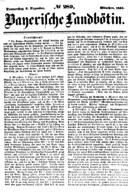 Bayerische Landbötin Donnerstag 4. Dezember 1851