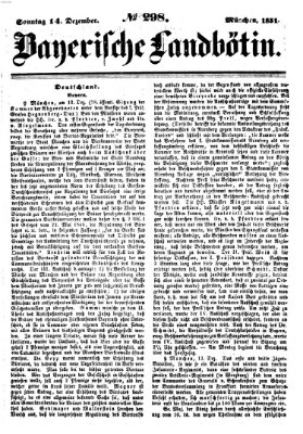 Bayerische Landbötin Sonntag 14. Dezember 1851