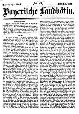 Bayerische Landbötin Donnerstag 8. April 1852