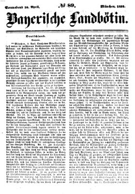 Bayerische Landbötin Samstag 10. April 1852