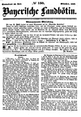 Bayerische Landbötin Samstag 19. Juni 1852