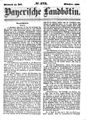 Bayerische Landbötin Mittwoch 14. Juli 1852