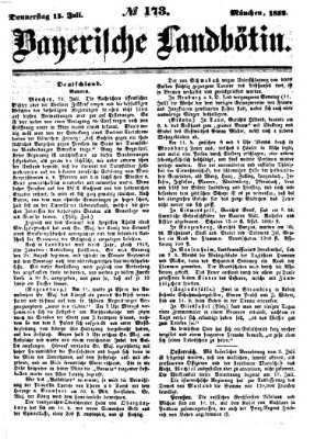 Bayerische Landbötin Donnerstag 15. Juli 1852