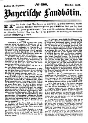 Bayerische Landbötin Freitag 10. Dezember 1852