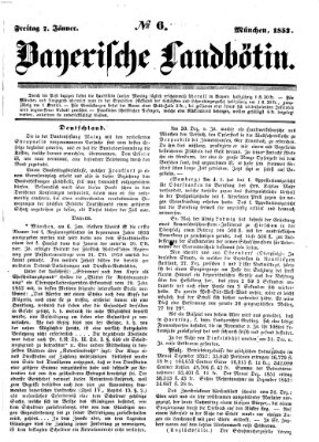 Bayerische Landbötin Freitag 7. Januar 1853