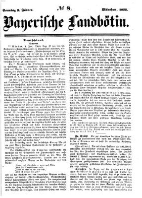 Bayerische Landbötin Sonntag 9. Januar 1853