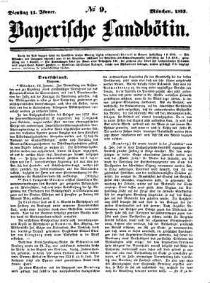 Bayerische Landbötin Dienstag 11. Januar 1853