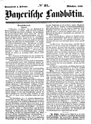 Bayerische Landbötin Samstag 5. Februar 1853