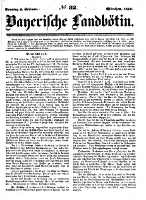 Bayerische Landbötin Sonntag 6. Februar 1853