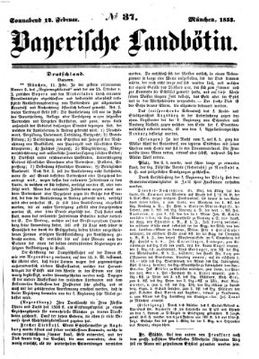 Bayerische Landbötin Samstag 12. Februar 1853