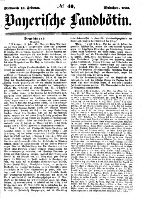 Bayerische Landbötin Mittwoch 16. Februar 1853