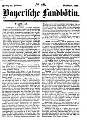 Bayerische Landbötin Freitag 25. Februar 1853