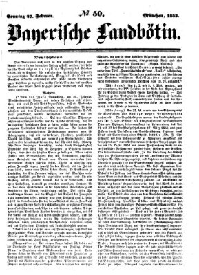 Bayerische Landbötin Sonntag 27. Februar 1853