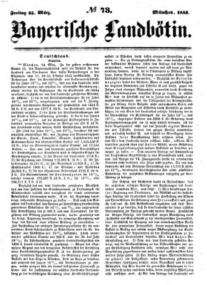 Bayerische Landbötin Freitag 25. März 1853