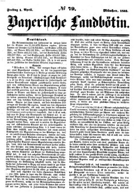 Bayerische Landbötin Freitag 1. April 1853