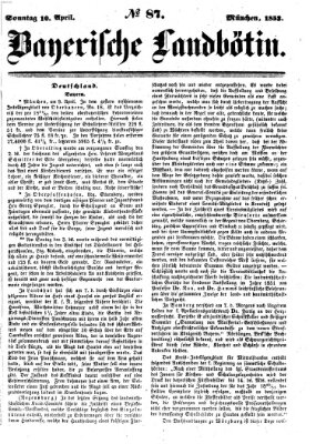 Bayerische Landbötin Sonntag 10. April 1853