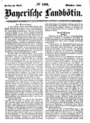 Bayerische Landbötin Freitag 29. April 1853