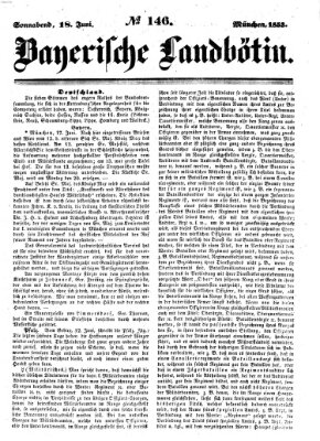 Bayerische Landbötin Samstag 18. Juni 1853