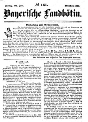 Bayerische Landbötin Freitag 24. Juni 1853