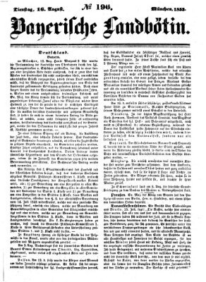 Bayerische Landbötin Dienstag 16. August 1853