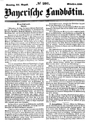 Bayerische Landbötin Sonntag 21. August 1853