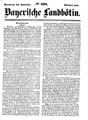 Bayerische Landbötin Samstag 24. September 1853