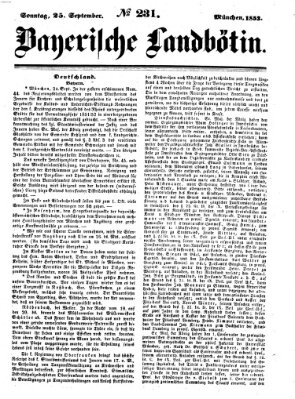 Bayerische Landbötin Sonntag 25. September 1853