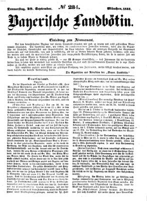 Bayerische Landbötin Donnerstag 29. September 1853