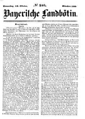 Bayerische Landbötin Donnerstag 13. Oktober 1853