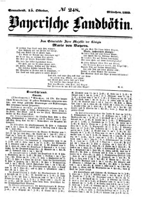 Bayerische Landbötin Samstag 15. Oktober 1853