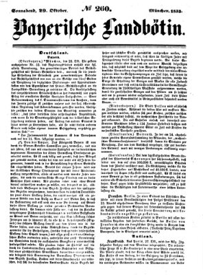 Bayerische Landbötin Samstag 29. Oktober 1853