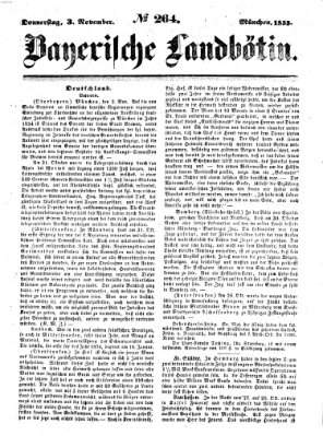 Bayerische Landbötin Donnerstag 3. November 1853