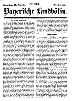 Bayerische Landbötin Donnerstag 17. November 1853