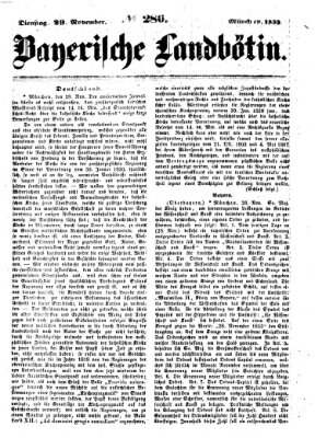 Bayerische Landbötin Dienstag 29. November 1853