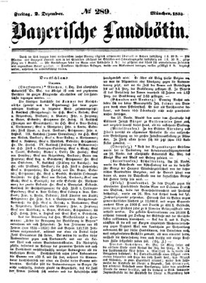 Bayerische Landbötin Freitag 2. Dezember 1853