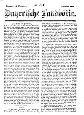 Bayerische Landbötin Sonntag 4. Dezember 1853