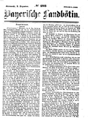 Bayerische Landbötin Mittwoch 7. Dezember 1853