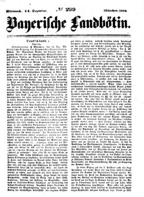 Bayerische Landbötin Mittwoch 14. Dezember 1853