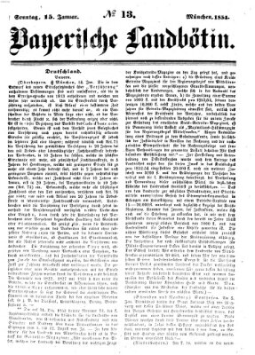 Bayerische Landbötin Sonntag 15. Januar 1854