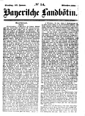 Bayerische Landbötin Dienstag 17. Januar 1854