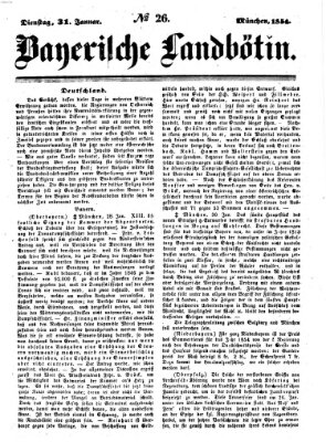 Bayerische Landbötin Dienstag 31. Januar 1854