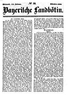 Bayerische Landbötin Mittwoch 15. Februar 1854